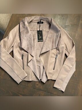 Escalier Women’s Vegan Leather Suede Jacket Khaki New With Tags Small